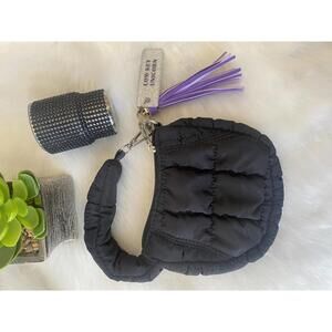 Low Key Unicorn Black Quilted Mini Bag with Rhinestone Mini Tumbler